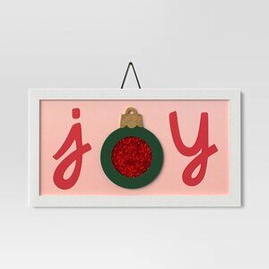 Target Wondershop JOY Christmas‎ Wood Wall Art Pink/White - Christmas 2023